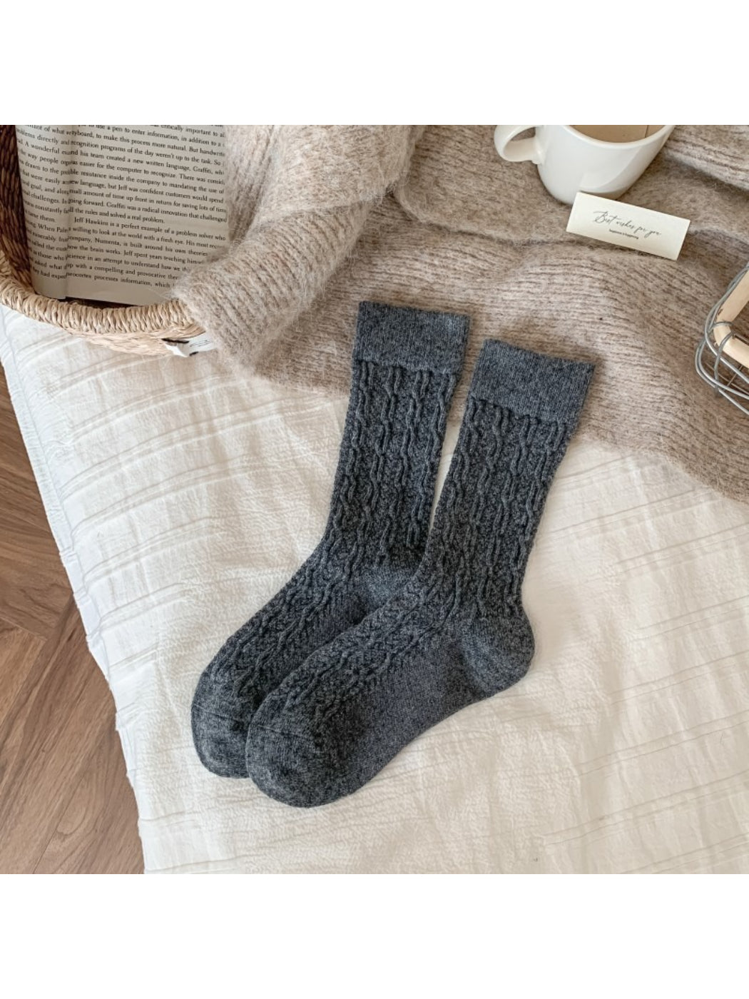 Rufia - Cable Knit Mid-Calf Socks
