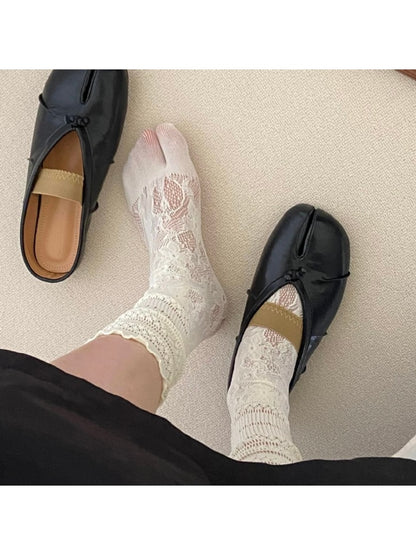 Rufia - Split Toe Lace Mesh Socks