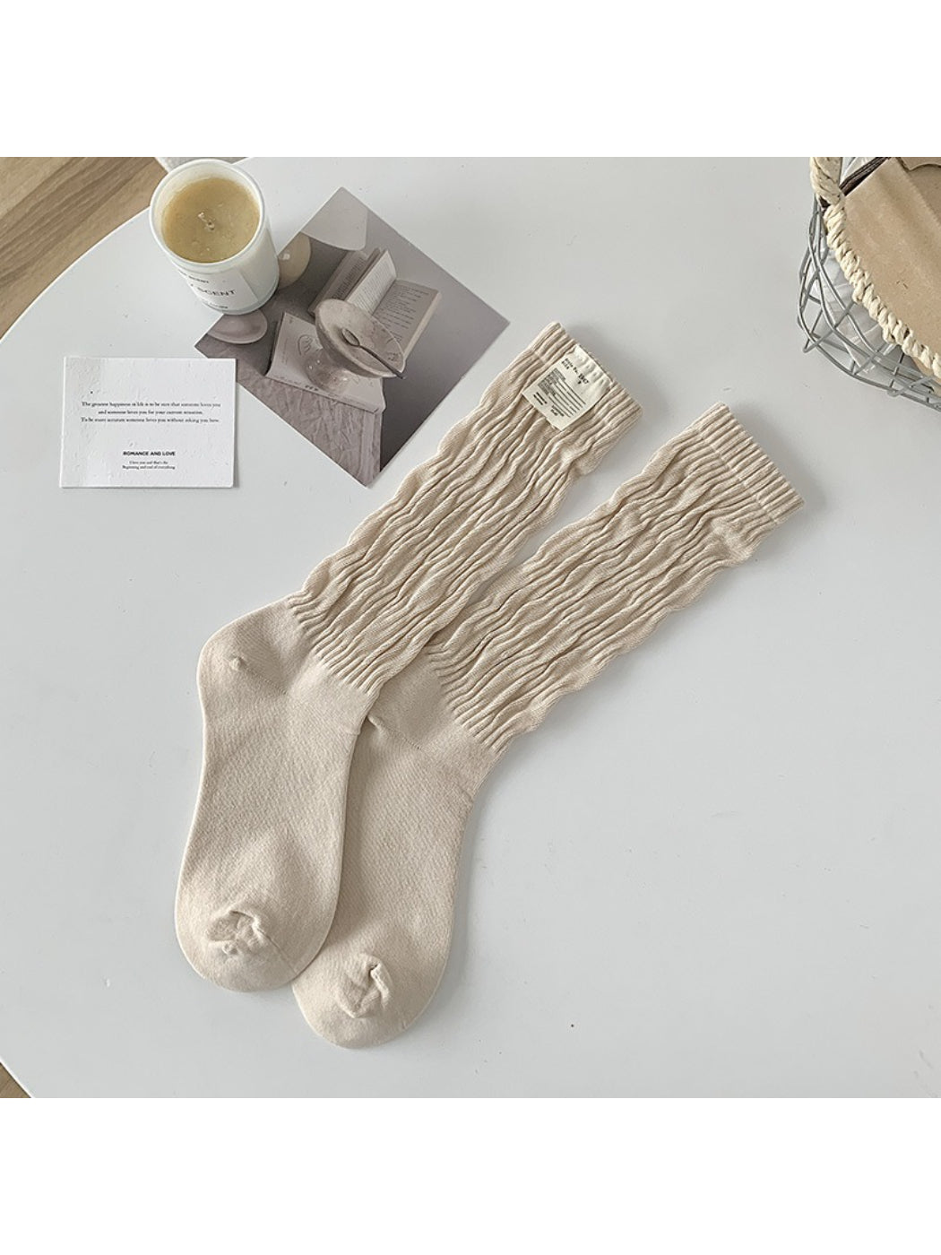 Rufia - Textured Soft Wave Knit Crew Socks