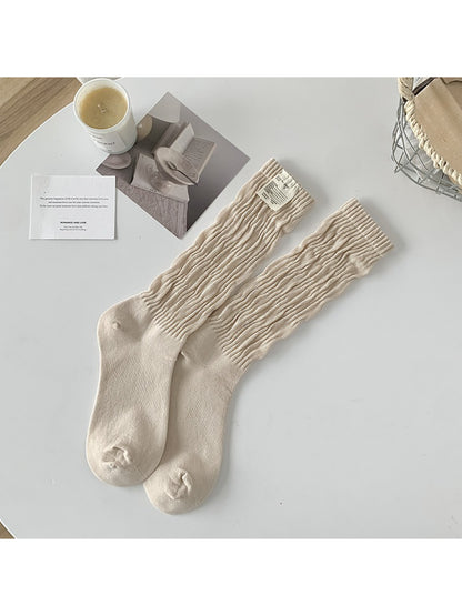 Rufia - Textured Soft Wave Knit Crew Socks
