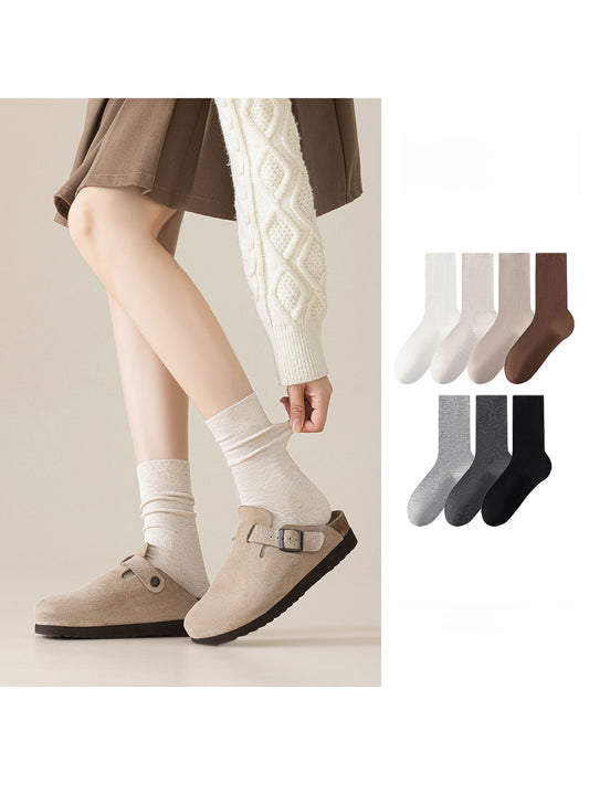 Rufia - Normcore Solid Color Crew Socks