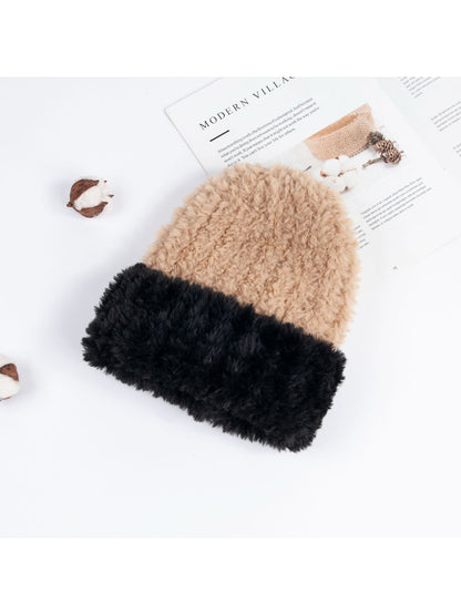 Haila - Soft Two Tone Fuzzy Beanie Hat