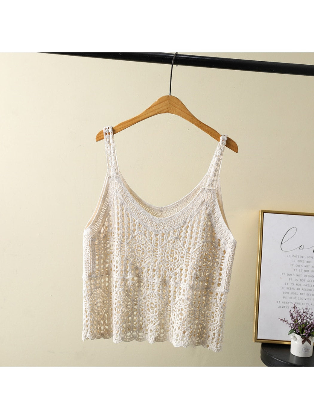 Crosa - Solid Color Geometric Pattern Knit Tank Top