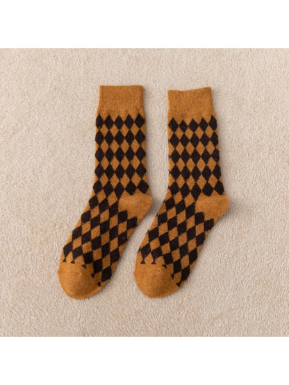 Rufia - Retro Argyle Warm Crew Socks