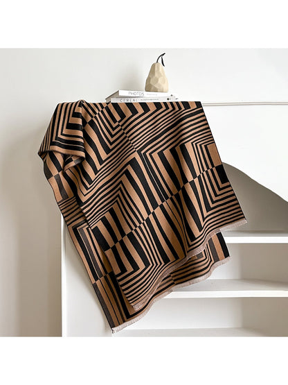 Scarvii – Striped Geometric Winter Scarf & Shawl