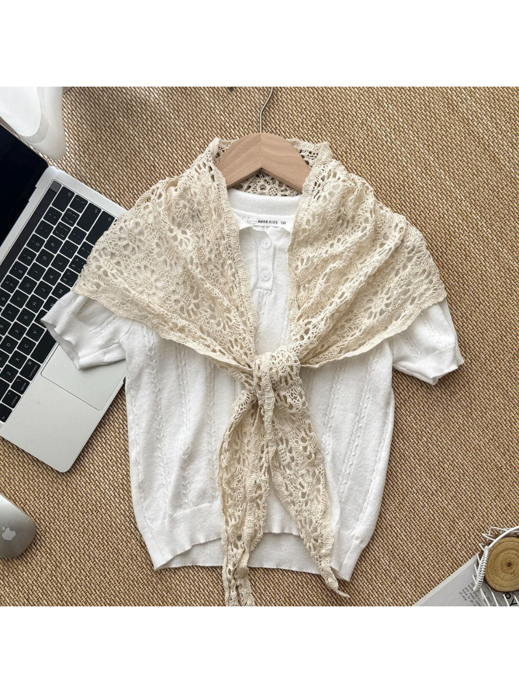 Scarvii - Daisy Lace Tie Front Scarf