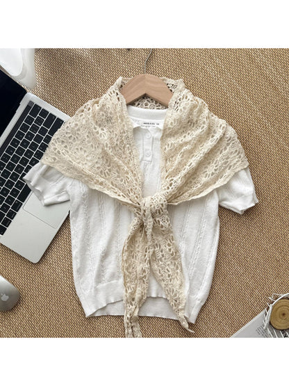 Scarvii - Daisy Lace Tie Front Scarf