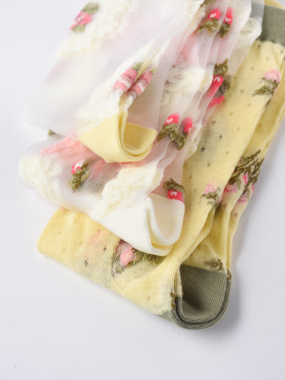 Rufia - Cute Summer Floral Sheer Socks
