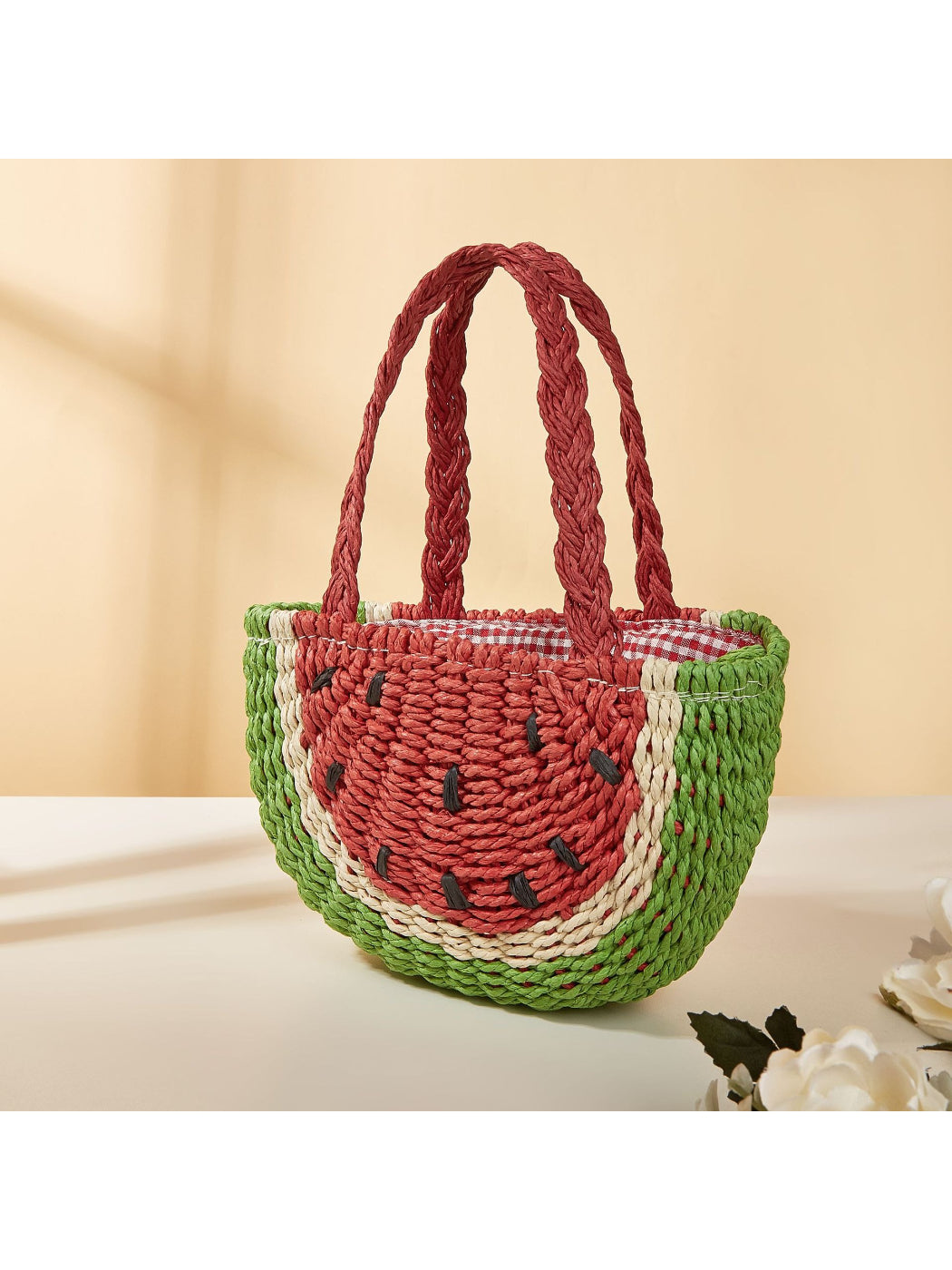 Cosbai - Fruit Slice Straw Tote Bag - image 4