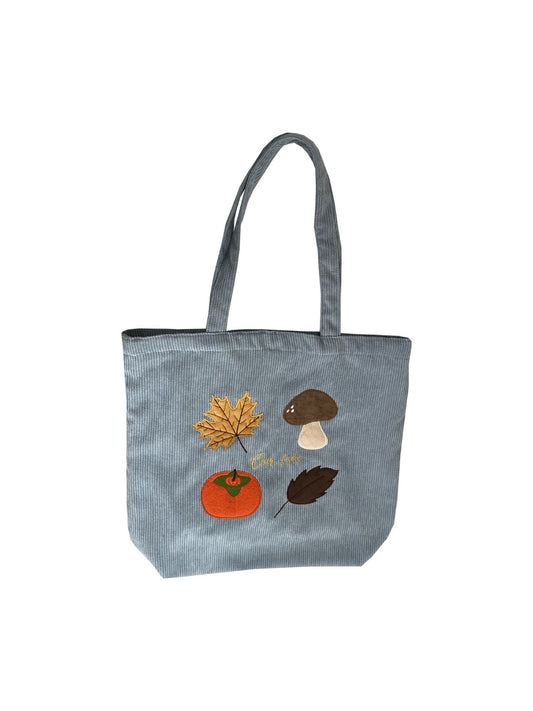 Cosbai – Embroidered Corduroy Tote Bag