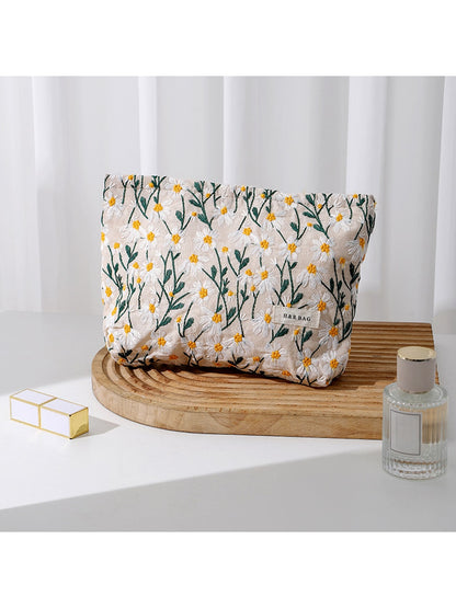 Cosbai - Daisy Pattern Makeup and Brush Storage Bag