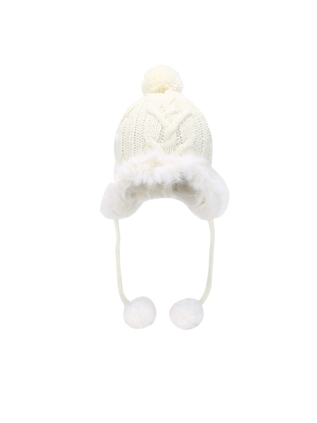 Haila – Winter Knit Beanie with Pom & Earflap