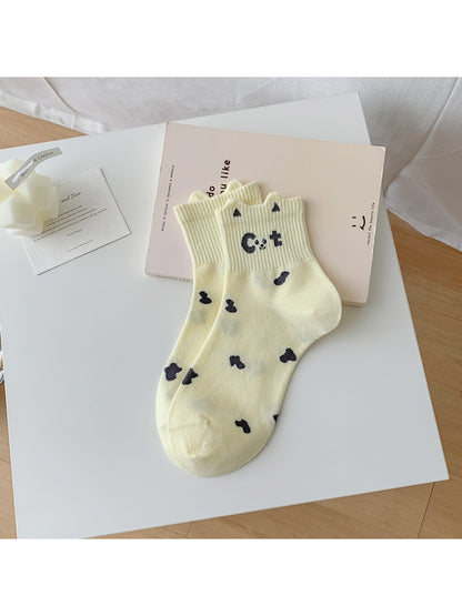 Rufia - Cute Cat Letter Print Everyday Crew Socks product image 5