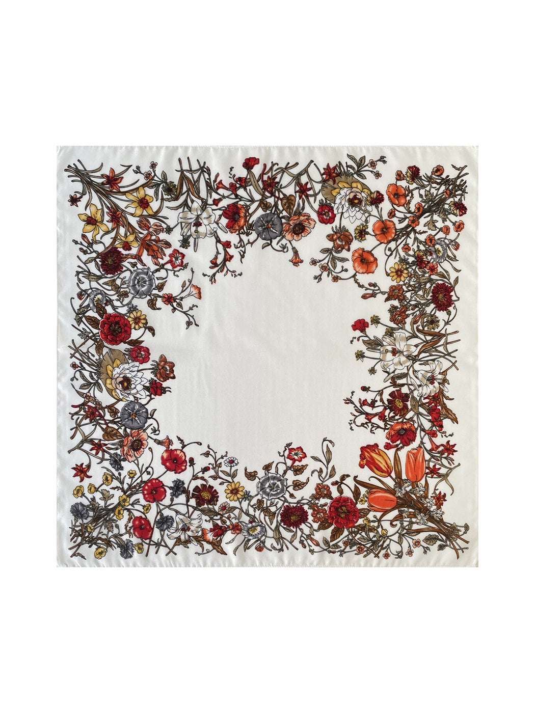 Scarvii - Retro Floral Pattern Fashion Square Scarf