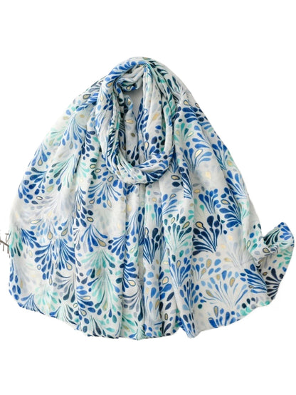 Scarvii - Botanical Fountain Print Wrap Scarf