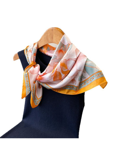 Scarvii - Floral Frame Print Square Scarf
