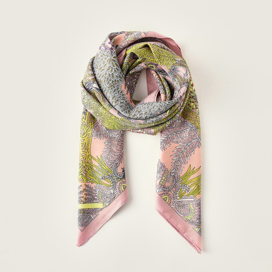 Scarvii - Botanical Print Lightweight Square Scarf