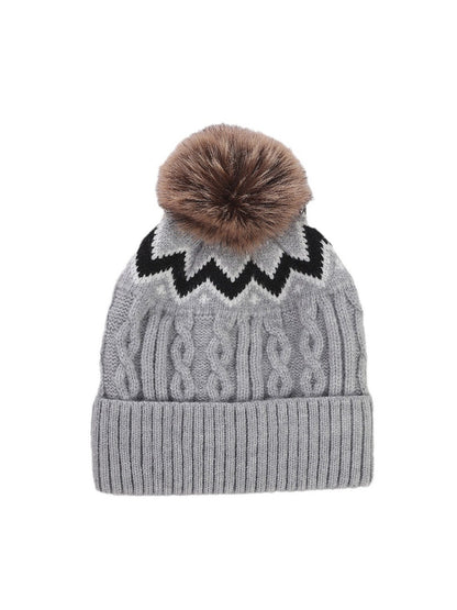 Haila - Winter Thick Knitted Beanie with Pom