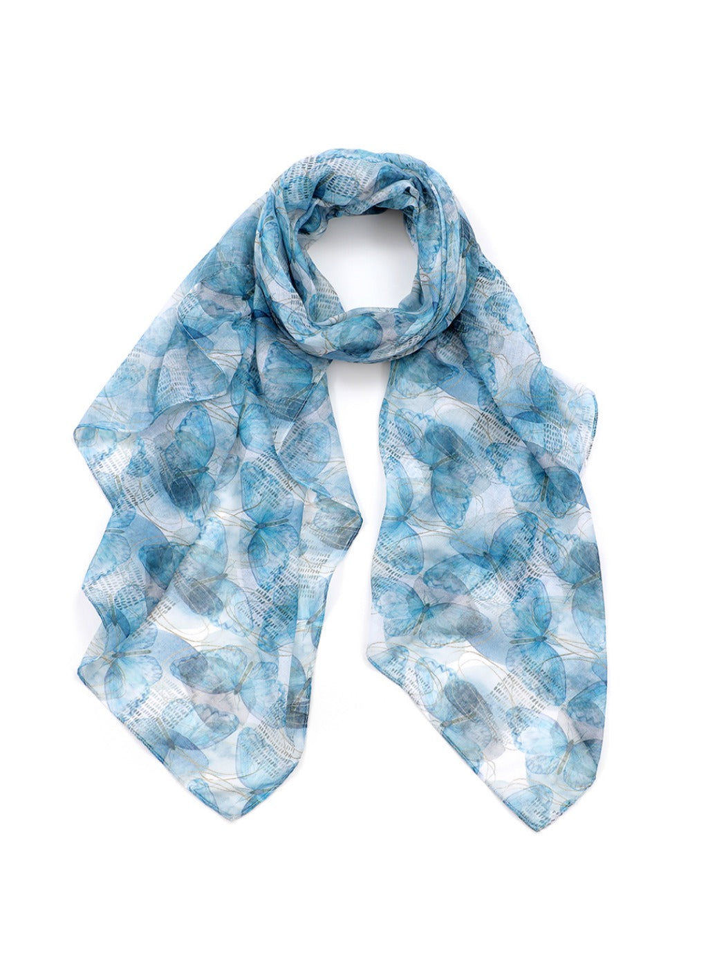 Scarvii - Blue Butterfly Print Scarf