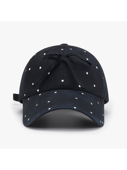 Haila - Round Crown Bow Accent Baseball Cap