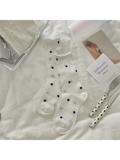 Rufia - Polka Dot Mesh Everyday Crew Socks