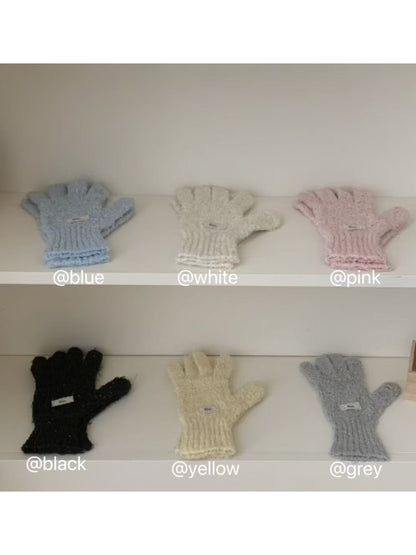 Gloving - Simple Solid-Color Full-Cover Knitted Gloves