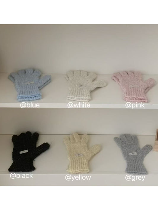 Gloving - Simple Solid-Color Full-Cover Knitted Gloves
