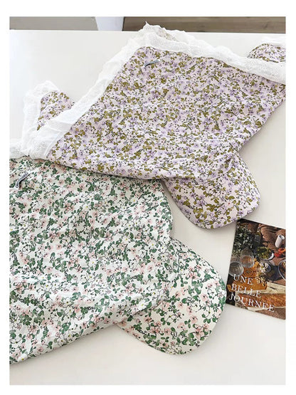 Haila - Floral Lace Trim Scarf Cap