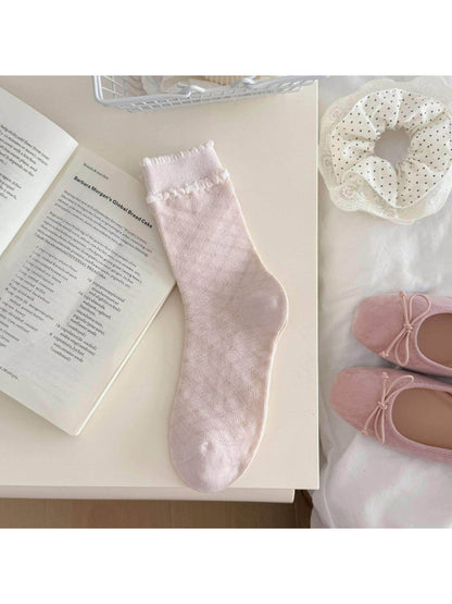 Rufia - Sweet Frill Trim Knit Crew Socks product image 5