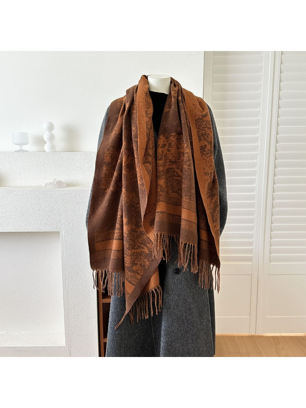 Scarvii - Reversible Jacquard Fringe Scarf