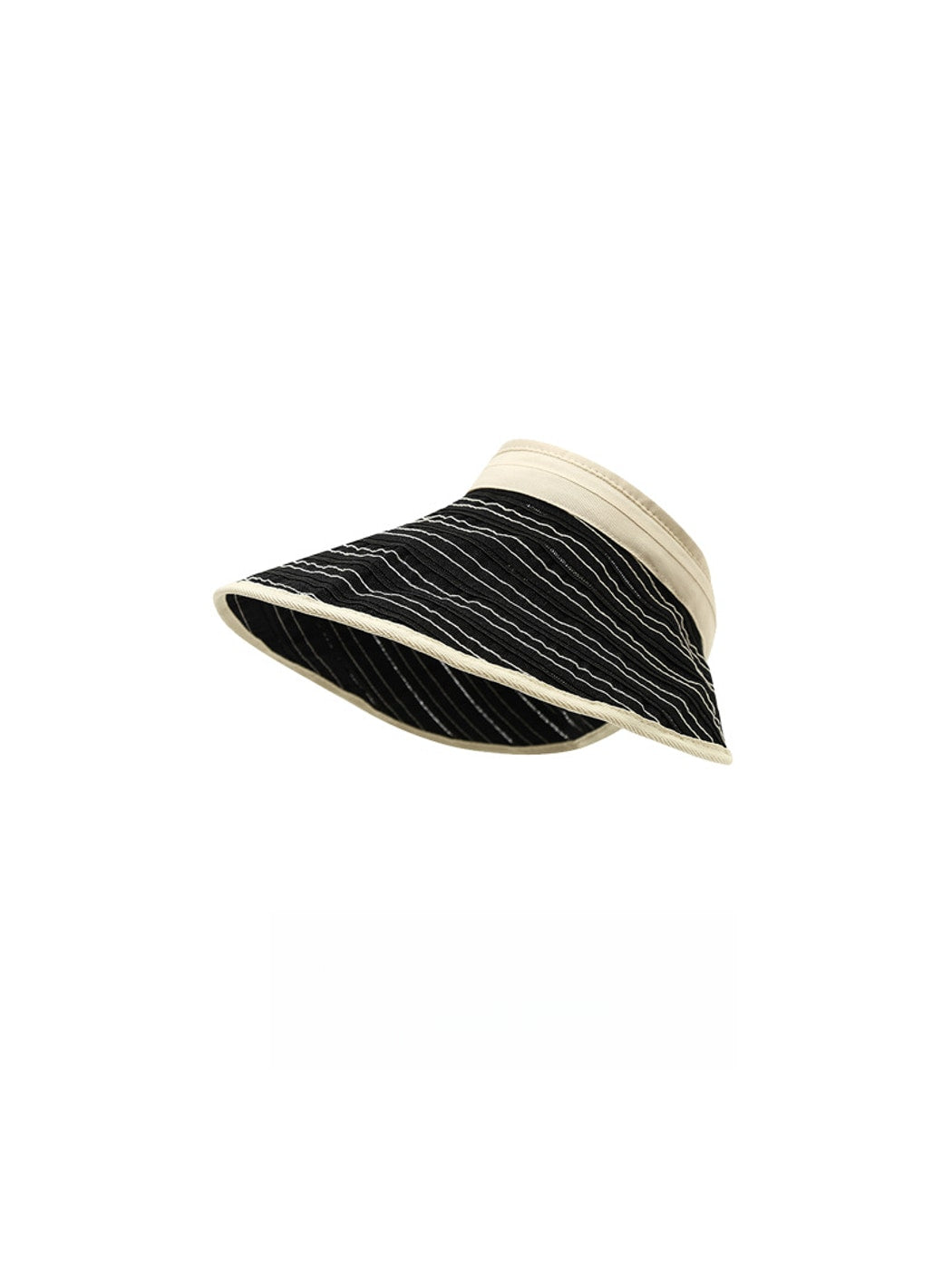 Haila - Ripple Stripe Open Top Wide Brim Visor Hat