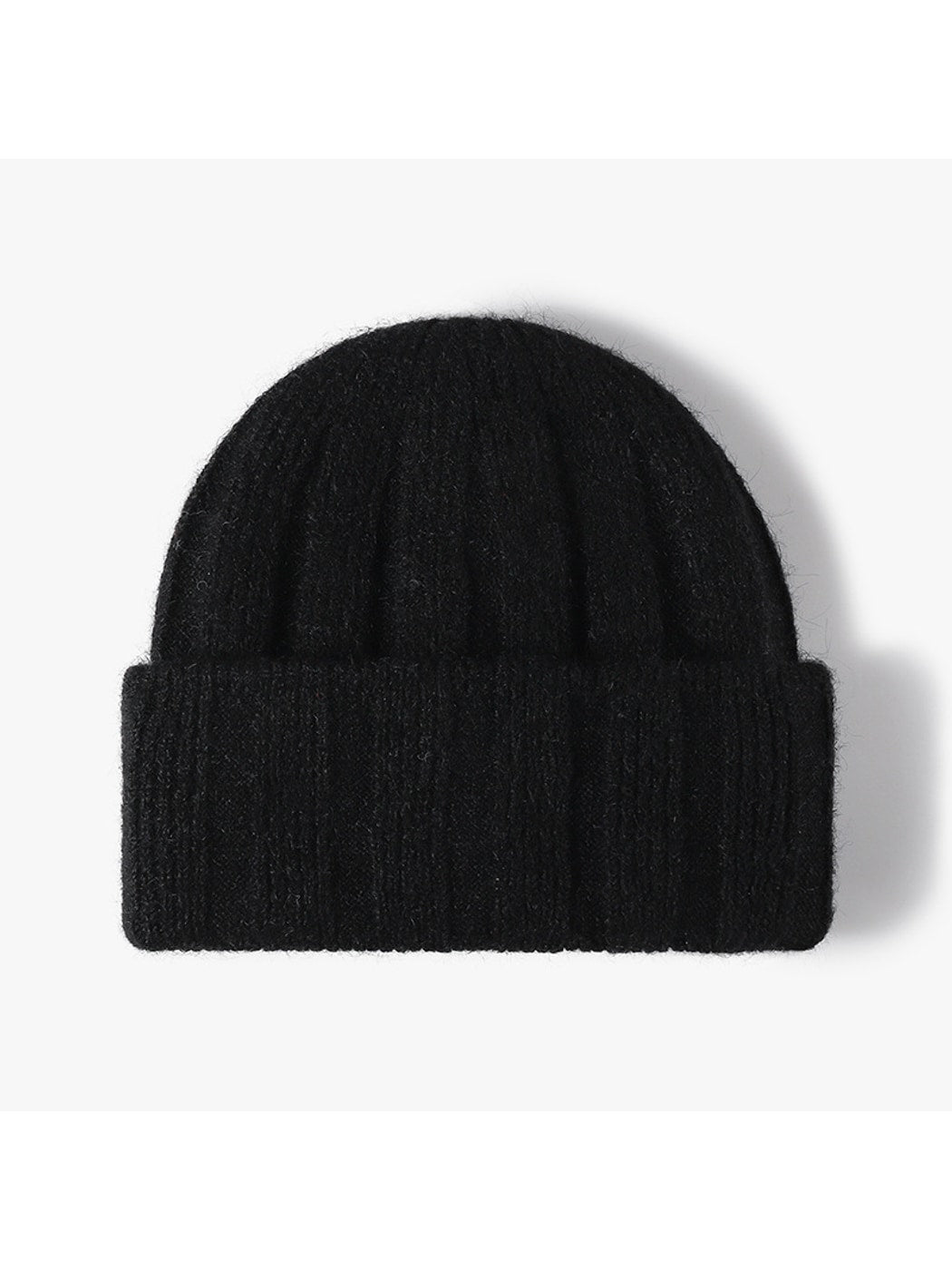 Haila - Round Crown Folded Cuff Knit Beanie