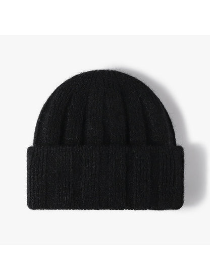 Haila - Round Crown Folded Cuff Knit Beanie