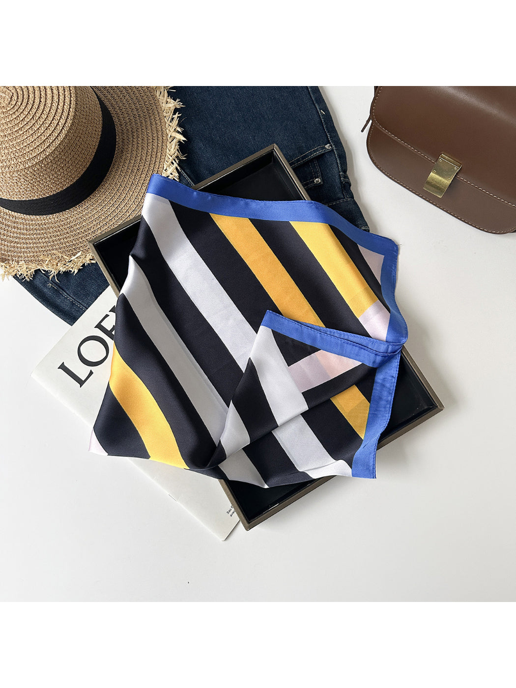 Scarvii - Colorful Stripe Square Scarf