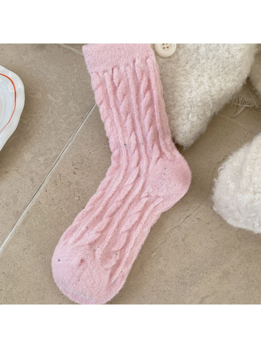 Rufia - Textured Everyday Casual Crew Socks