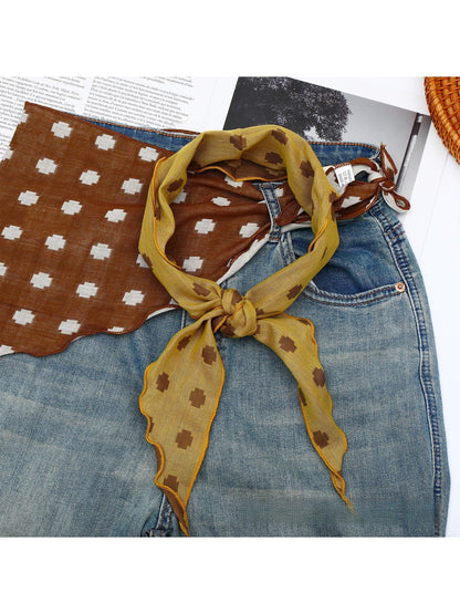 Scarvii - Geometric Print Two Tone Triangle Bandana