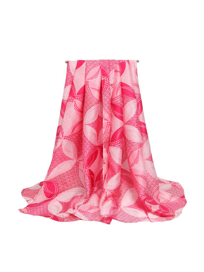 Scarvii - Four-leaf Geometric Print Long Scarf