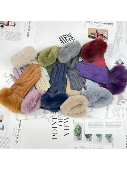 Gloving - Women's Faux Fur-Cuff Winter Gloves