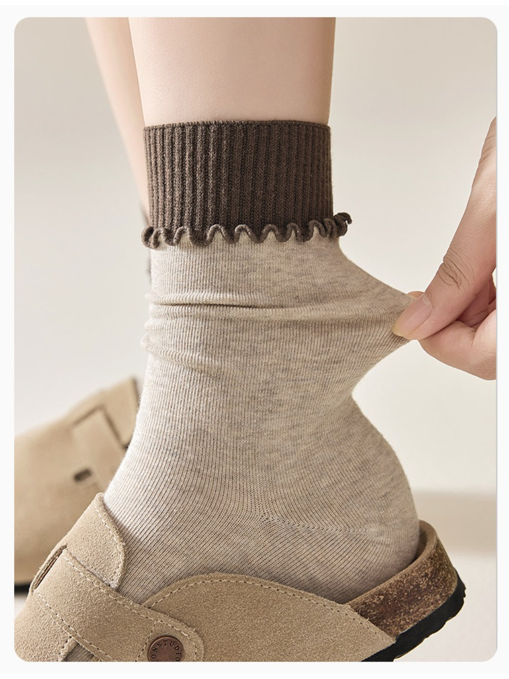 Rufia - Clean Ribbed Knit Crew Socks