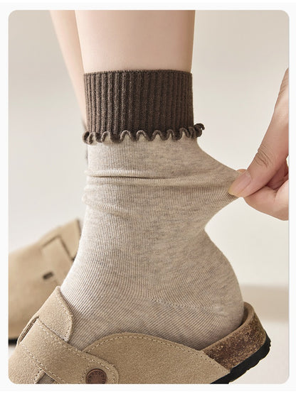 Rufia - Clean Ribbed Knit Crew Socks