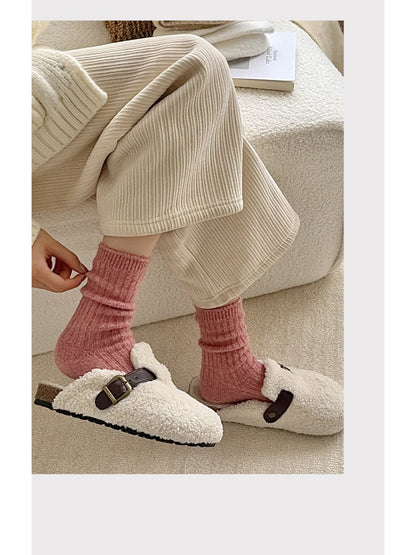 Rufia - Fuzzy Ribbed Cozy Crew Socks