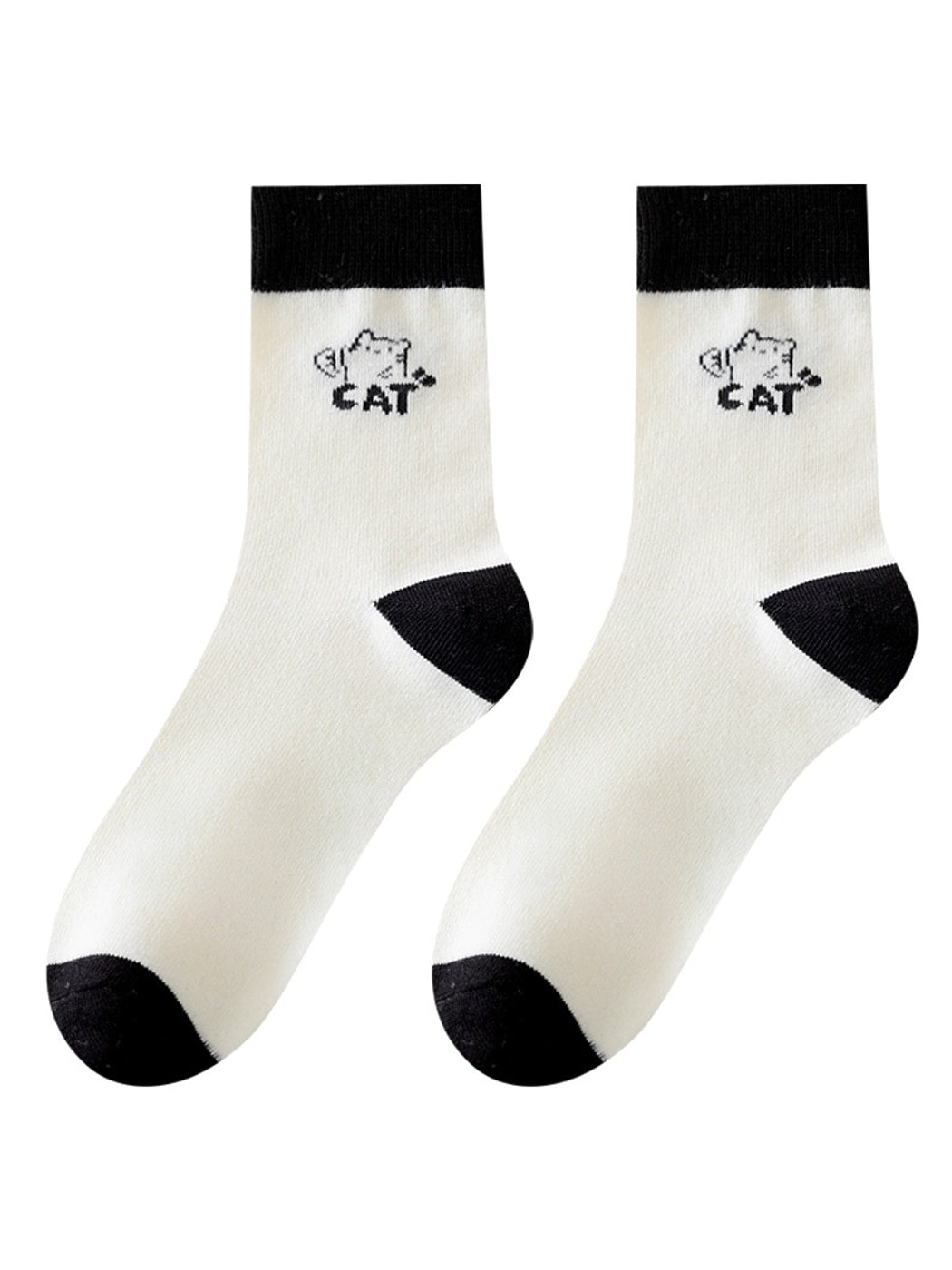 Rufia - Playful Cartoon Cat Theme Crew Socks