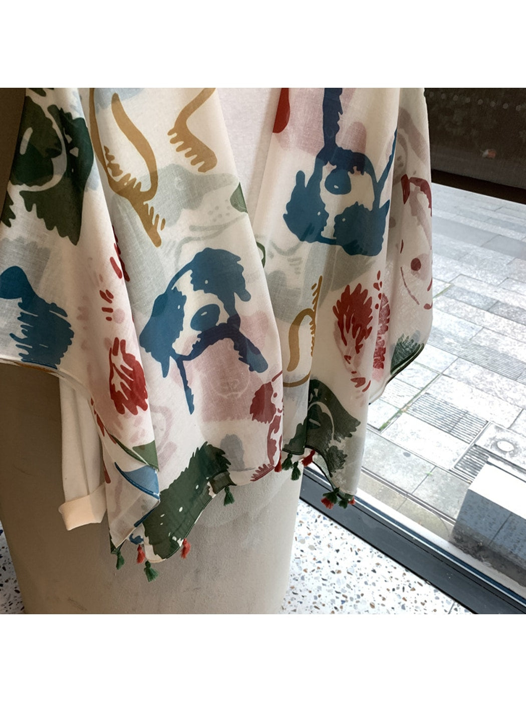 Scarvii - Abstract Dog Print Rectangular Shawl