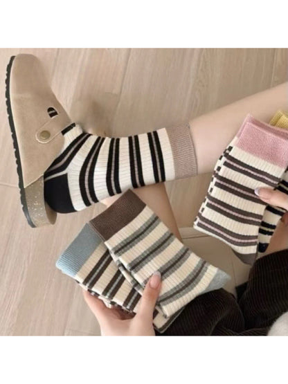 Rufia - Balanced Stripe Ribbed Crew Socks