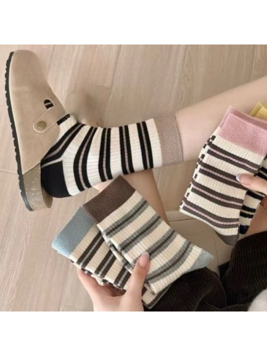 Rufia - Balanced Stripe Ribbed Crew Socks