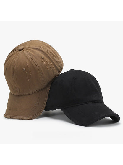 Haila - Adjustable Distressed Curved Brim Baseball Cap