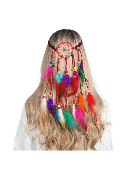 Hairish - Colorful Feather Tassel Hair Headpiece