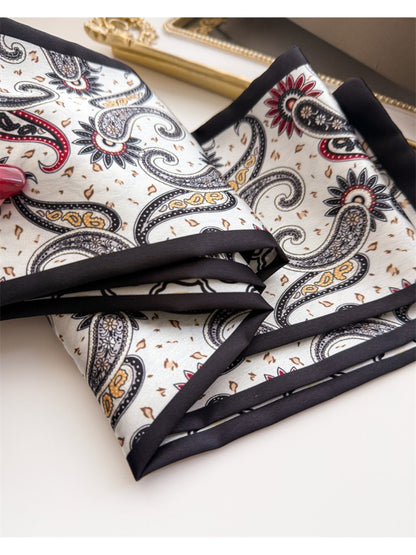 Scarvii - Paisley Border Skinny Scarf