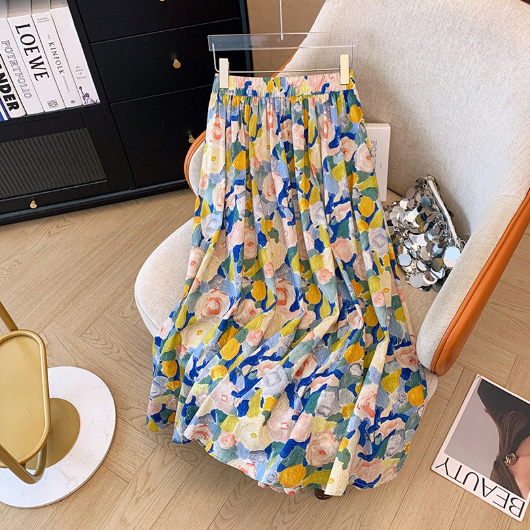 Troposa - Monet Floral A-Line Skirt - Charm & Elegant