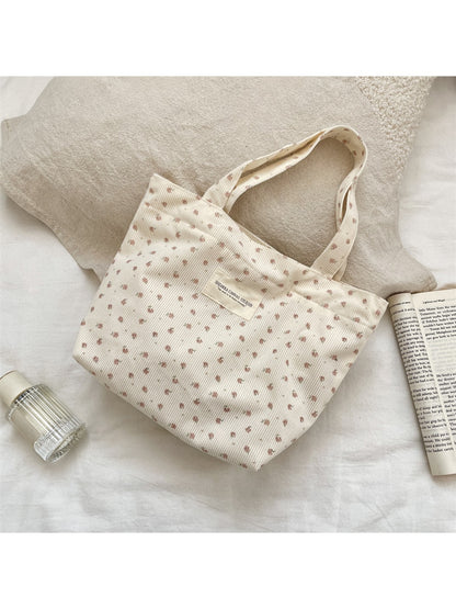 Cosbai - Floral Print Hand Tote Bag